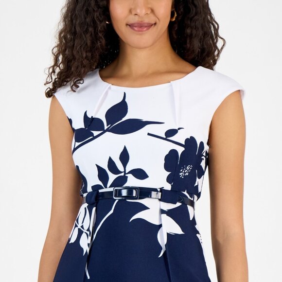 Connected Women's Scuba-Crepe Cap-Sleeve Sheath Dress - Nvy, Size 4, MSRP: 89 $ - Picture 3 of 4